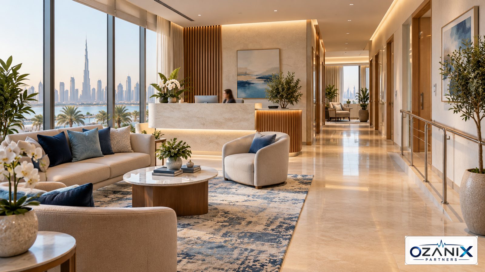 Welcoming accessible social care centre reception in Dubai for a CDA facility permit